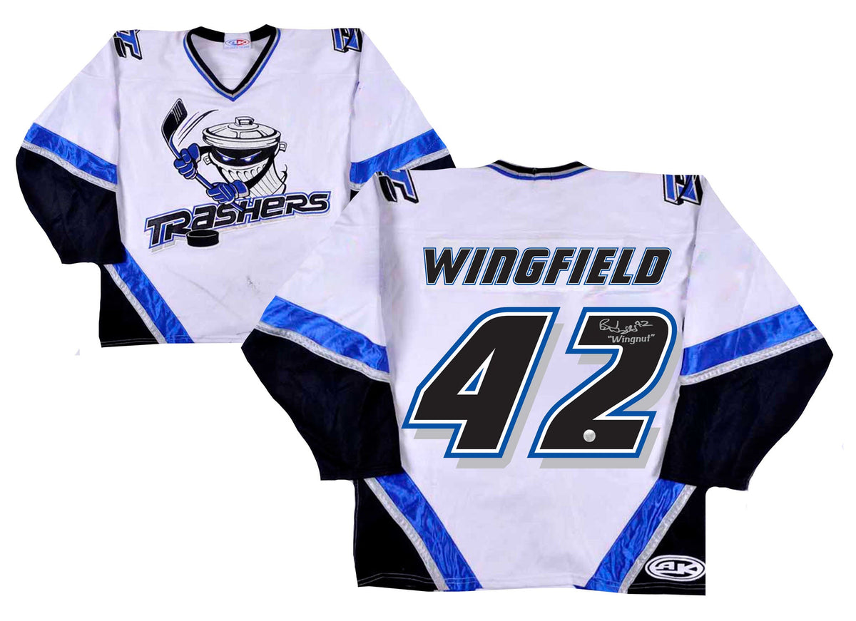 Brad Wingfield Signed Danbury Trashers White Game Model Jersey