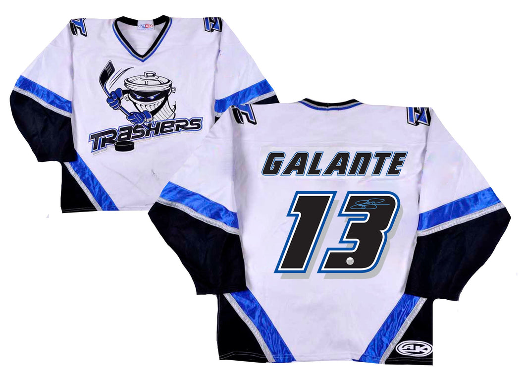 Signed Danbury Trashers Galante hockey jersey large