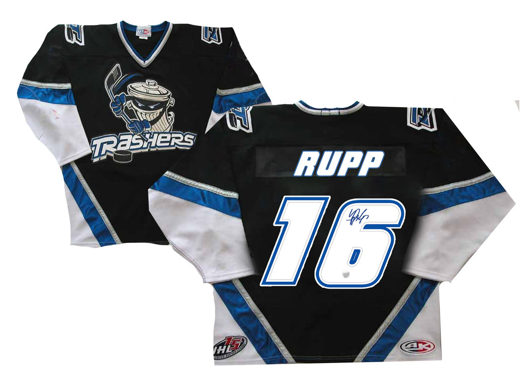 Mike Rupp Signed Danbury Trashers Black Game Model Jersey