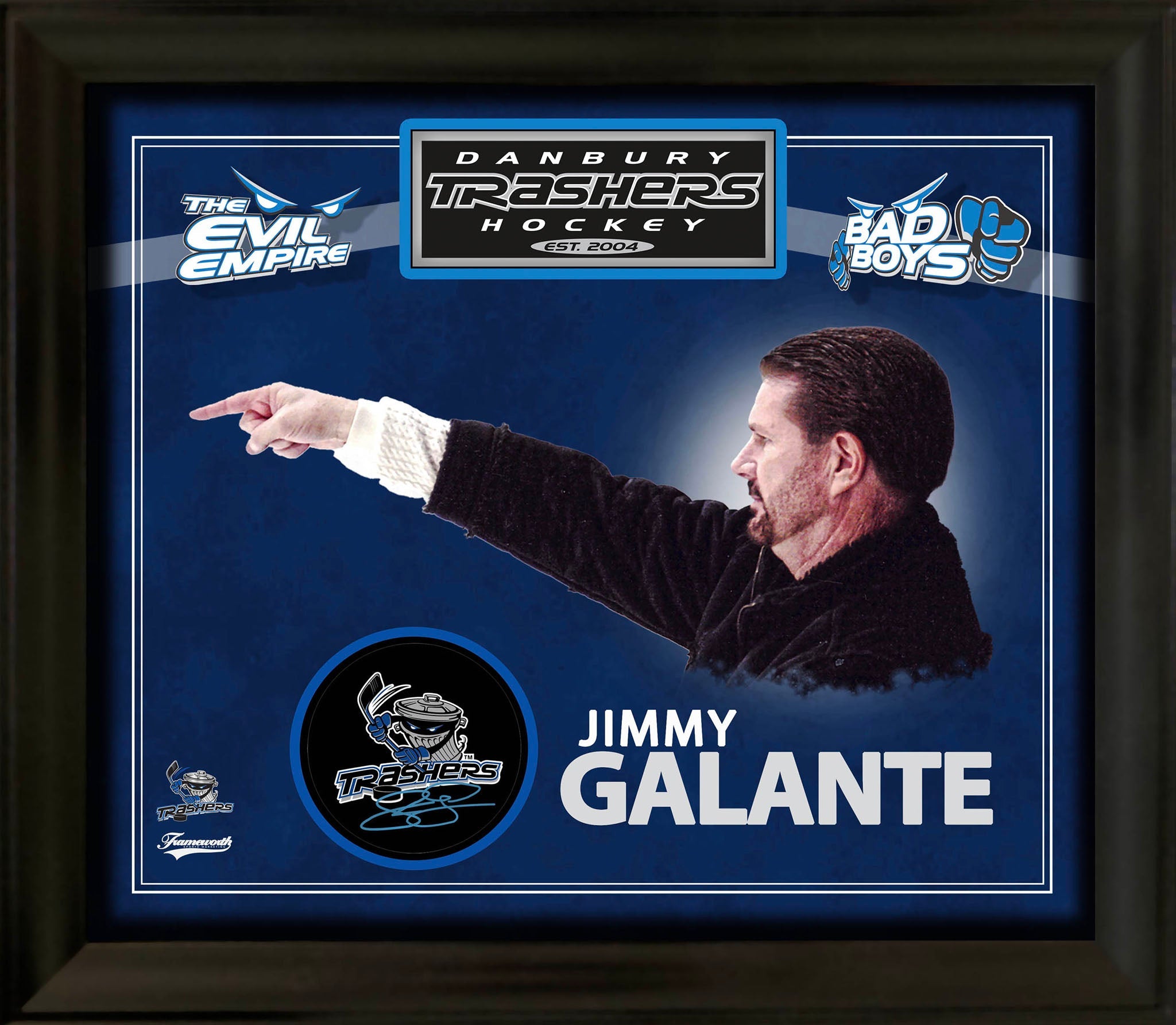 Jimmy Galante Signed Danbury Trashers Black Game Model Jersey