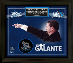 Jimmy Galante Signed Framed Danbury Trashers Puck