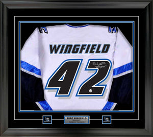 Brad Wingfield Signed Framed Danbury Trashers White Game Model Jersey
